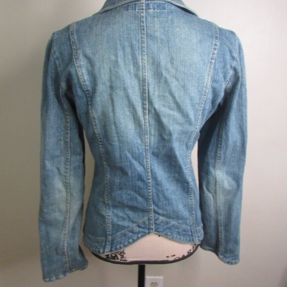 Moe Denim Jacket L Blue Light Wash Pockets - Picture 7 of 10